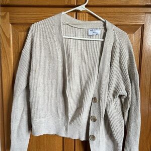 Old Navy Cream Cardigan Sweater Chunky Knit